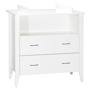 Chambre bébé 3 pièces Angèle, Lit bébé 120x60 à barreaux, Commode à langer, armoire 2 portes