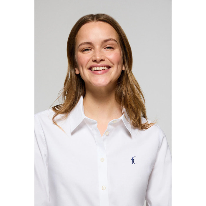 Camisa Oxford Regular fit blanca con logo Rigby Go