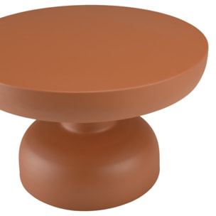 HORTENSE - Table basse ronde 60cm en fer couleur marron mat