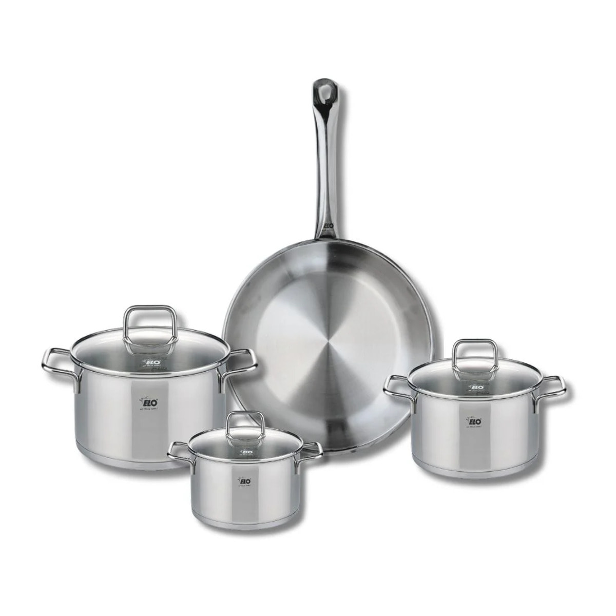 Ensemble de 1 Poêle de cuisson 28 cm et 3 faitouts 14, 16 et 20 cm Elo Profi Citrin