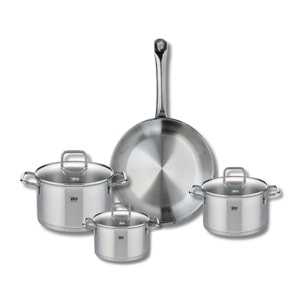 Ensemble de 1 Poêle de cuisson 28 cm et 3 faitouts 14, 16 et 20 cm Elo Profi Citrin
