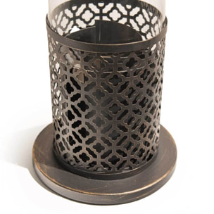 Tolosa - Camino a bioetanolo da tavolo per interni ed esterni Ø20 x H49,5 cm, colore nero oro