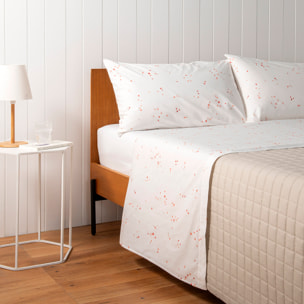 ZUCCHI Completo Letto Matrimoniale Percalle di Cotone 100% di Alta Qualità_Ginny Rossa