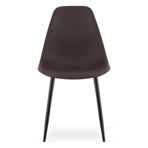 Set di 2 sedie moderne Wat color caffè e gambe nere