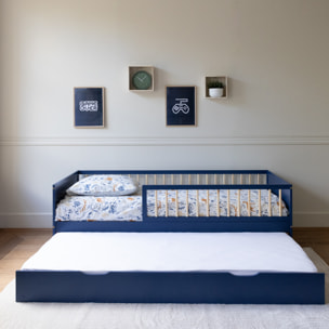 Lit gigogne pour enfant 190x90cm bleu foncé ADAM