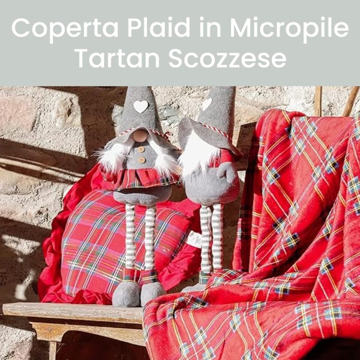 Intrecci – Coperta plaid in micropile tartan