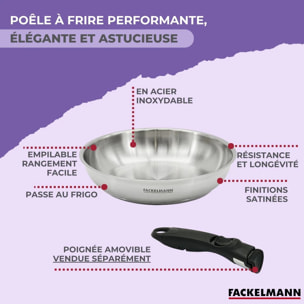 Set 1 poêle avec manche amovible Fackelmann InoGrip