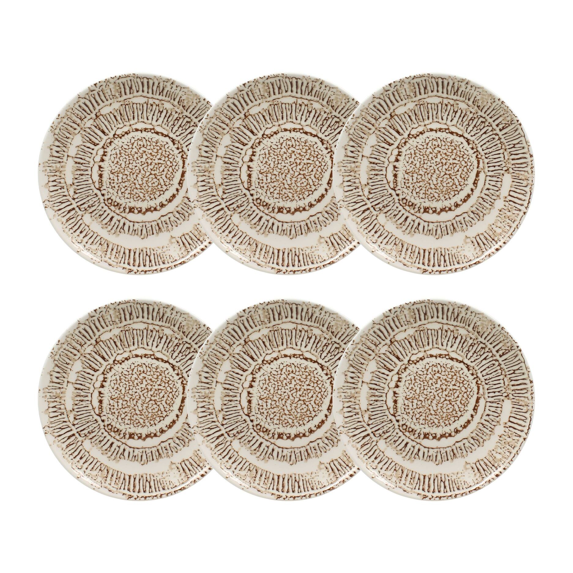 Lot de 6 assiettes à dessert en porcelaine 20cm LODGE