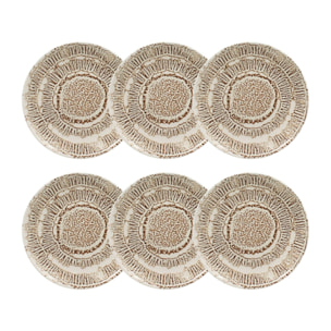 Lot de 6 assiettes à dessert en porcelaine 20cm LODGE