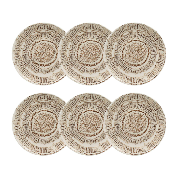 Lot de 6 assiettes à dessert en porcelaine 20cm LODGE