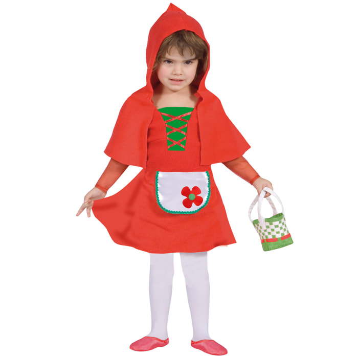 Baby Cappuccetto Rosso Costume Carnevale Con Mantello Cappuccio Bambina