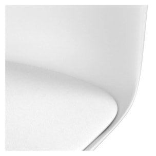 Chaise de bureau blanche sur roulettes - Skandi