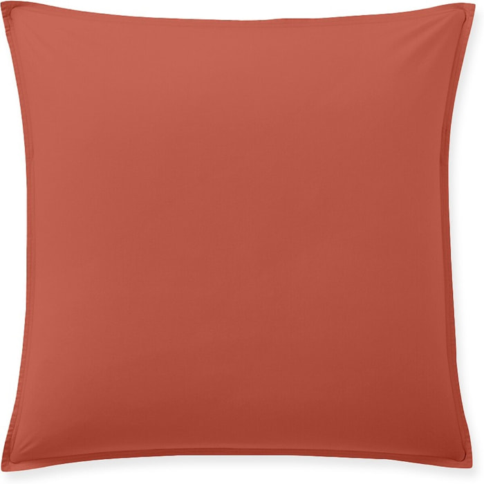 Paire de Taies d'oreiller percale de coton terre de sienne