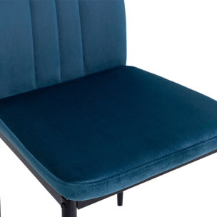 Chaises Jade en velours et pieds noirs