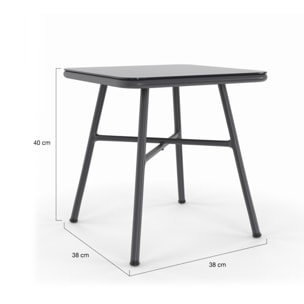 Salon de jardin Florida 2 places gris anthracite et effet rotin