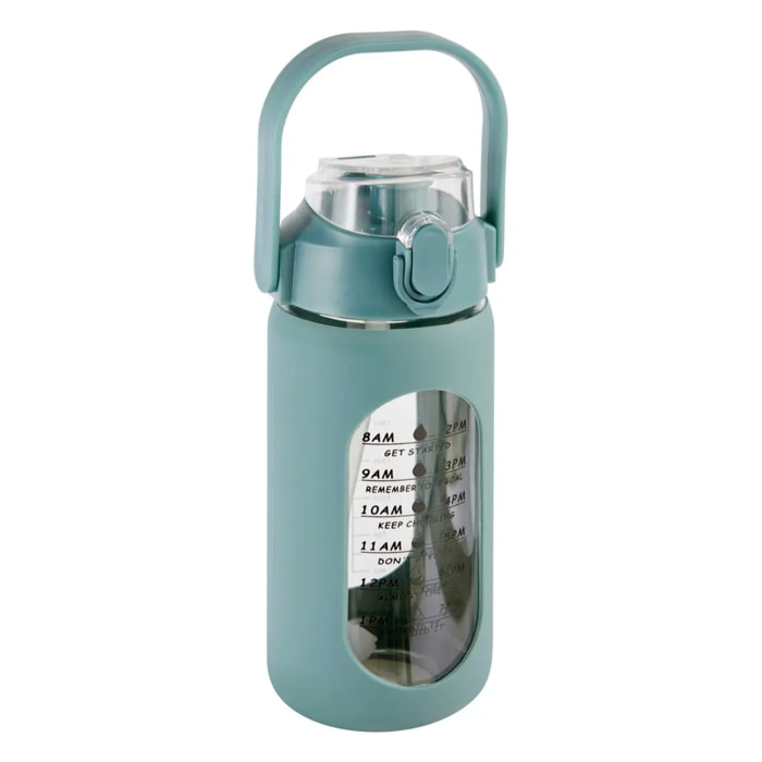 Bouteille en verre et silicone avec paille et housse 1L