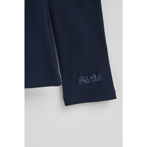 Camiseta azul marino de manga larga y cuello barco Polo Club