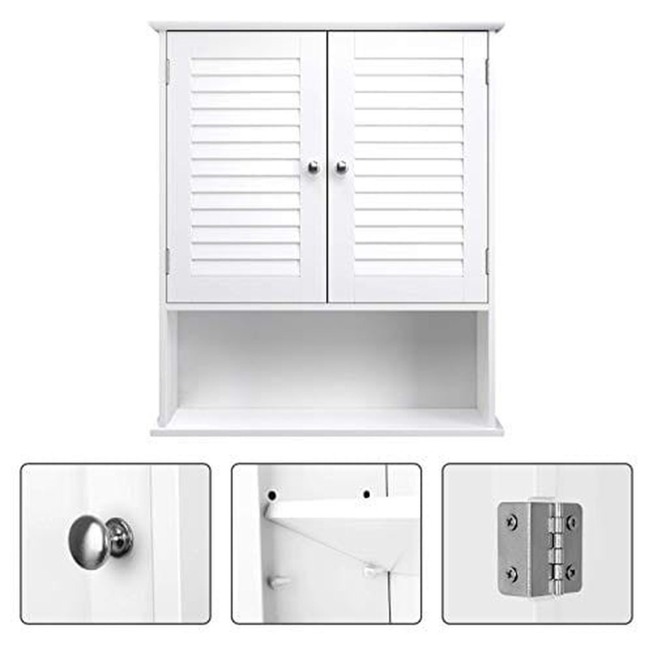 Pensile da bagno bianco BBC27WT con ante a persiana