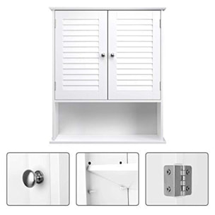 Pensile da bagno bianco BBC27WT con ante a persiana