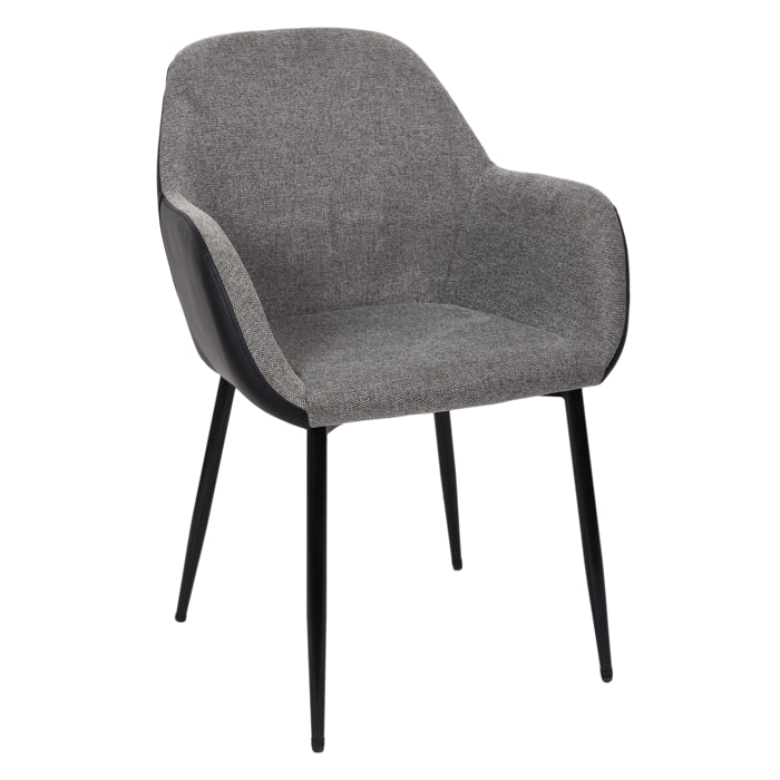 Fauteuil Memphis Gris Et Noir - Lot De 2