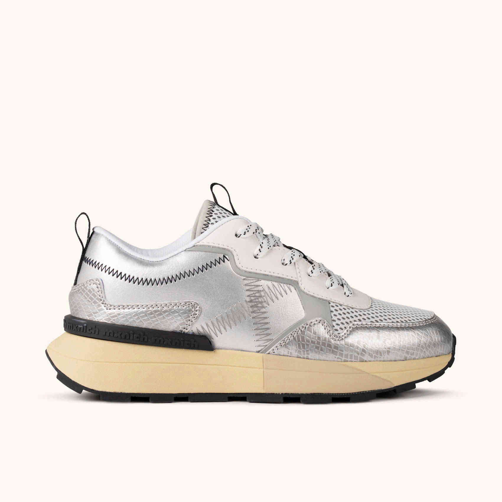 Sneakers Plateadas con Suela de Plataforma MUNICH HI-MAX 01