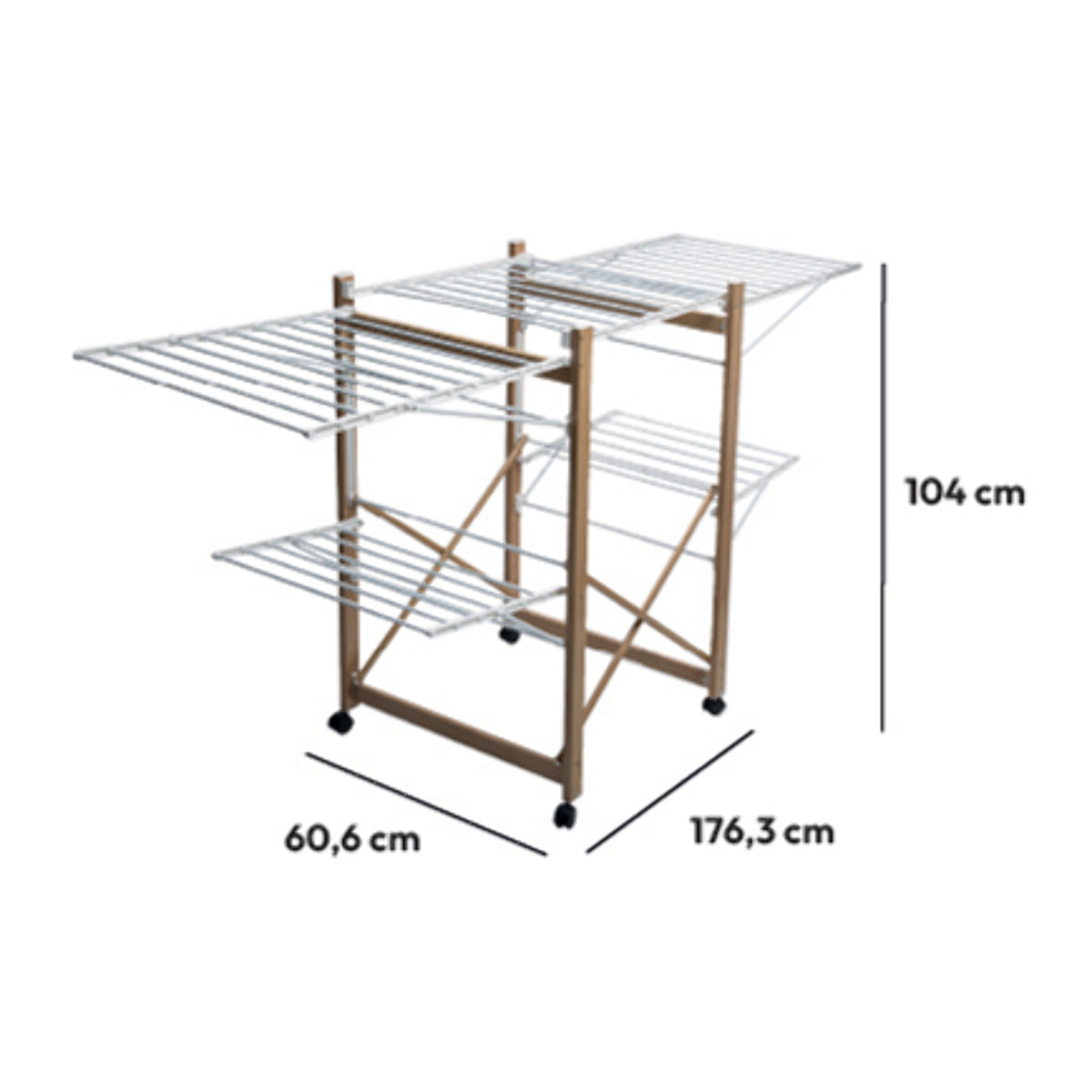 Étendoir à linge 4 roues 27m