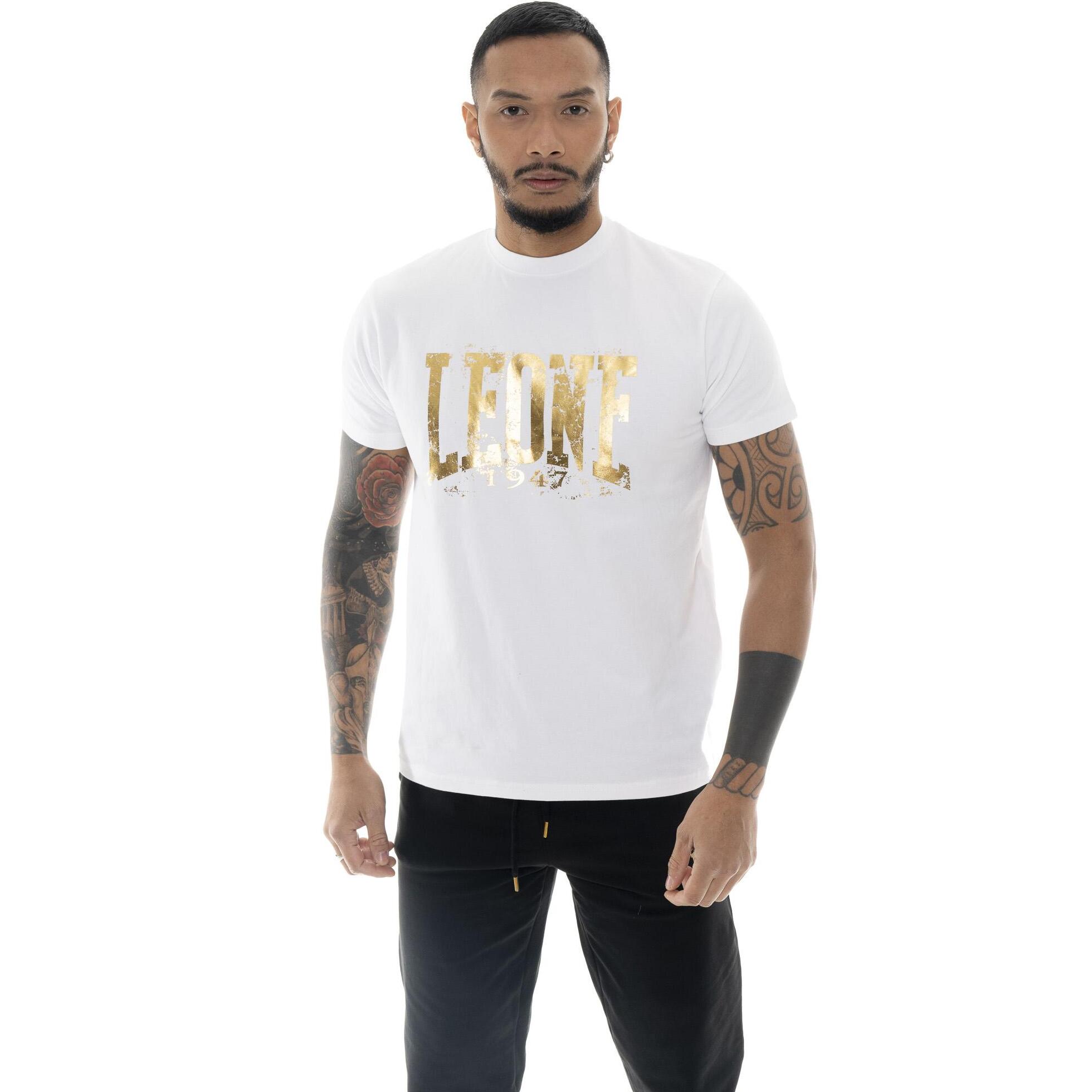 T-shirt da uomo a maniche corte con logo oro "Authentic Gold"