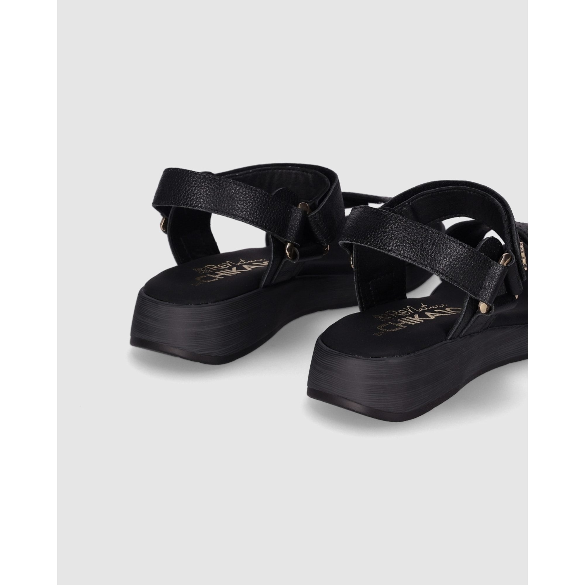 Sandalias de Piel - Negro - Tacón: 3 cm