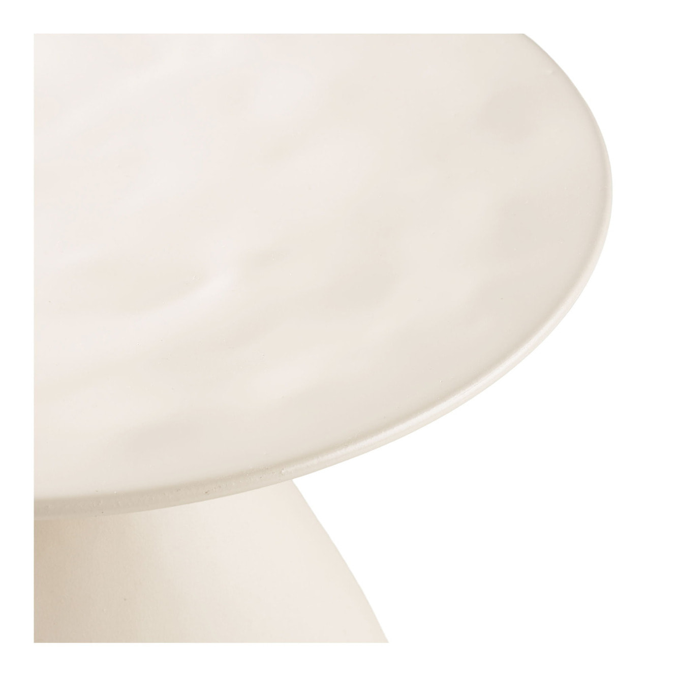 Tavolino d'appoggio Calais in metallo smaltato bianco sporco ø36×40 cm