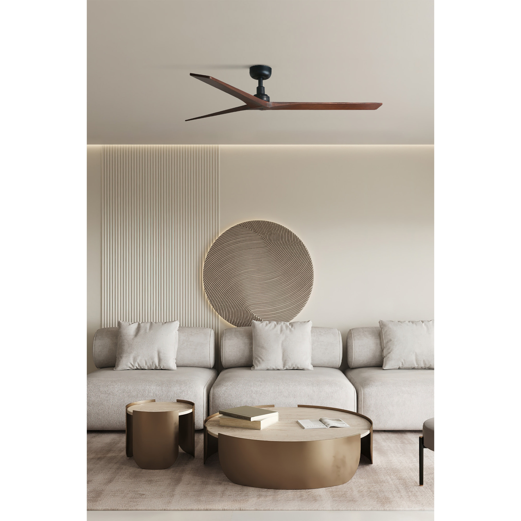 KLIM L Ventilateur de plafond noir/noyer TUYA