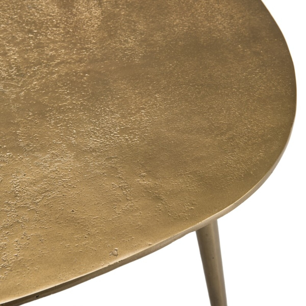 JOHAN - Table basse goutte d'eau aluminium doré