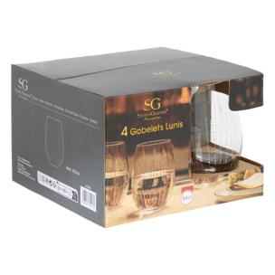 Lot de 4 gobelets Lunis 54cl doré