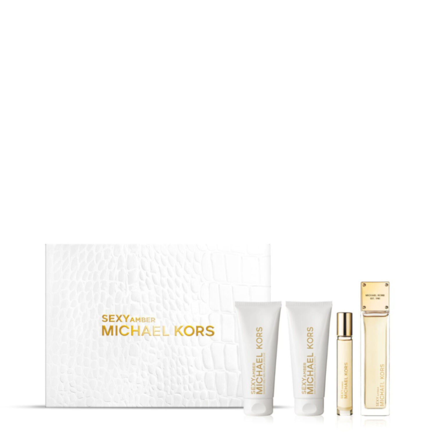 Sexy Amber - Coffret Eau de parfum 100ml, Format voyage 10ml, Gel douche & Lait corps 100ml