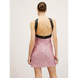 Motivi - Mini dress full paillettes con fiocco - Rosa