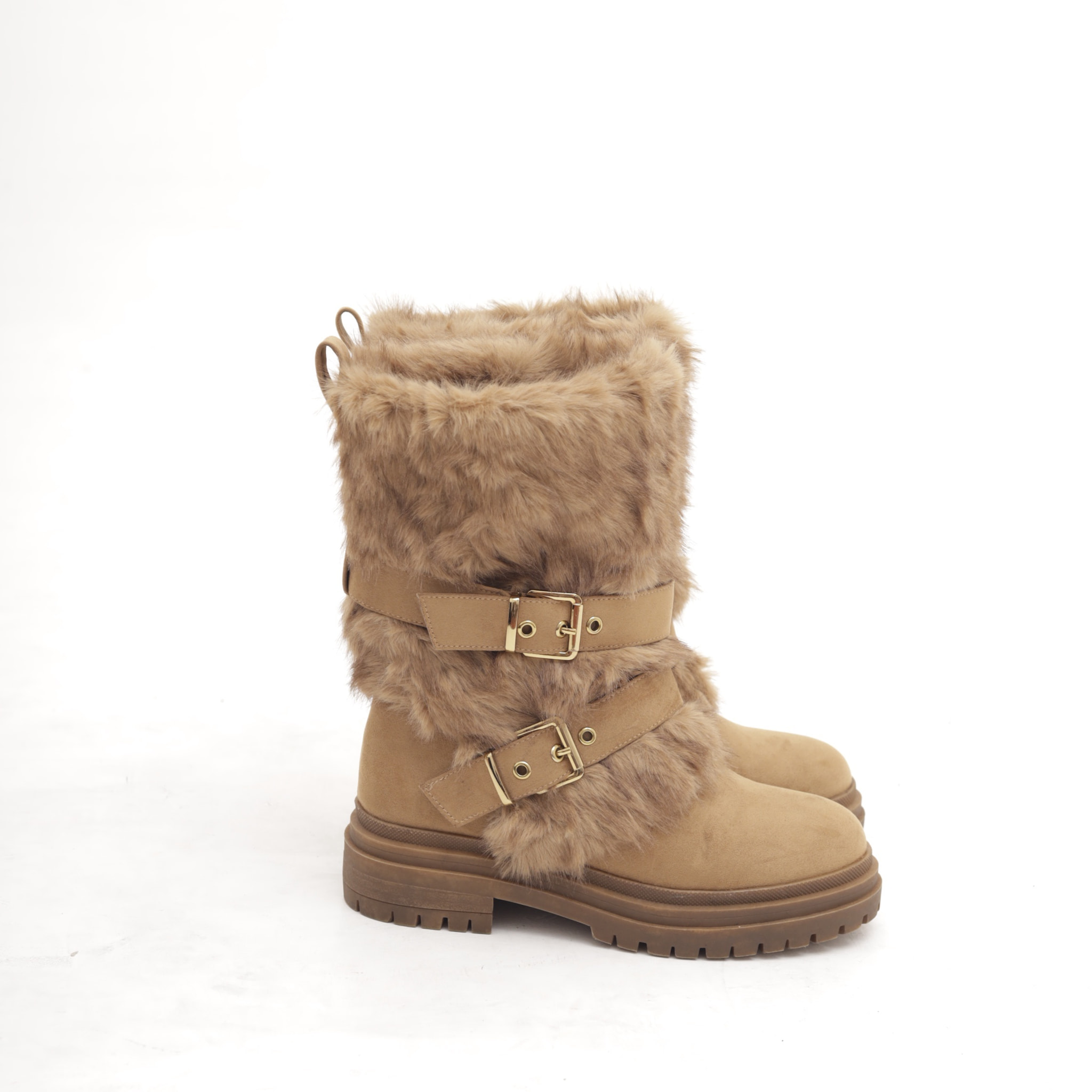 STIVALETTO FUR CINTURINI CAMEL