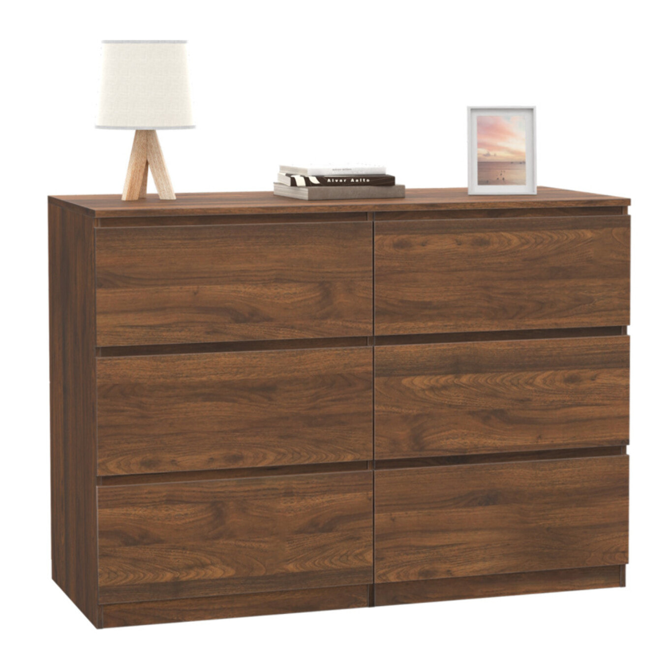 Commode 6 tiroirs Tomi - Bois noyer