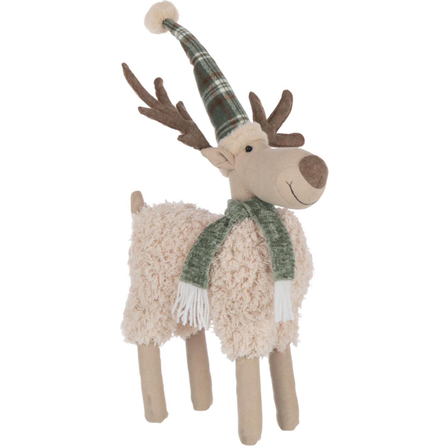 J-Line figurine Élan Foulard - polyester - blanc/vert - large