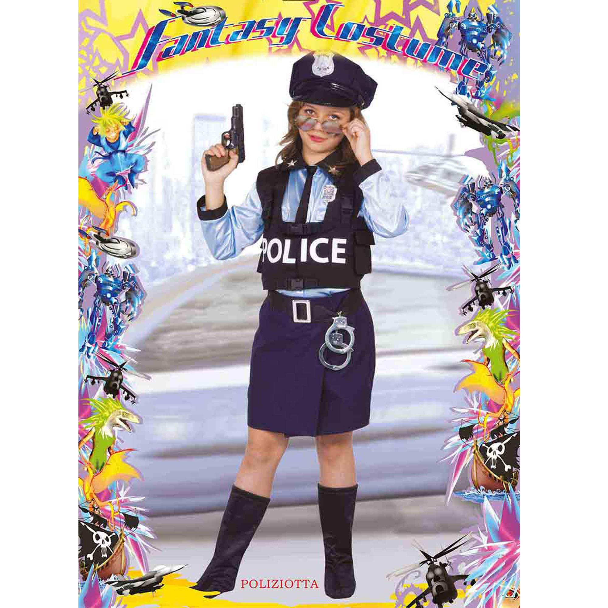 Travestimento Costume Di Carnevale Poliziotta Special Police Bambina