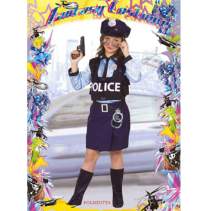 Travestimento Costume Di Carnevale Poliziotta Special Police Bambina