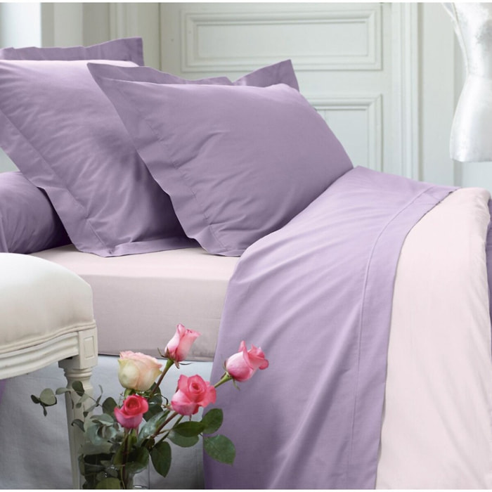 Parure Housse De Couette 100% coton 78fils Elena Paris Lilas Violine