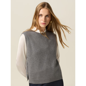 Oltre - Jersey de lana y cachemira con botones - Gris