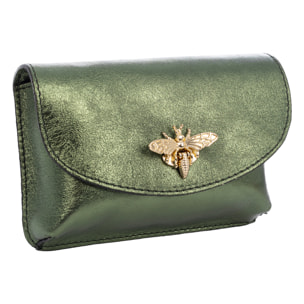 Aquilonia borsa a mano donna. Pelle autentica finitura camoscio laccato.