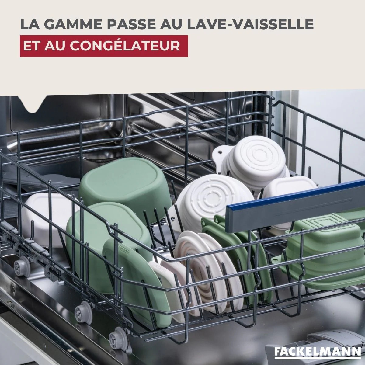 Lot de 4 Boîtes à Snacks Pliables en Silicone Blanc avec Set de 3 Boîtes à Sauce Fackelmann Storage