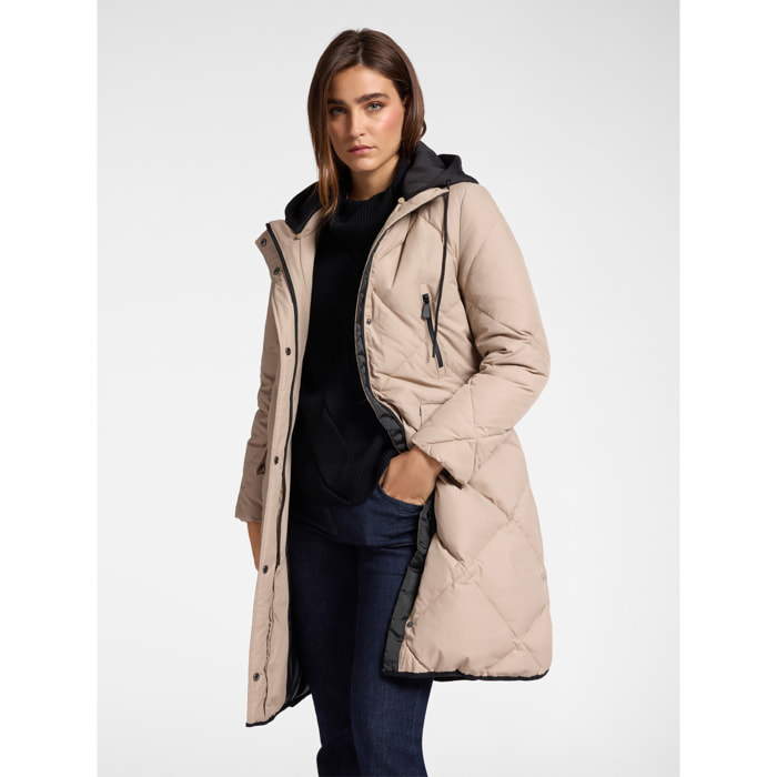 Elena Mirò - Plumífero de nailon mate - Beige