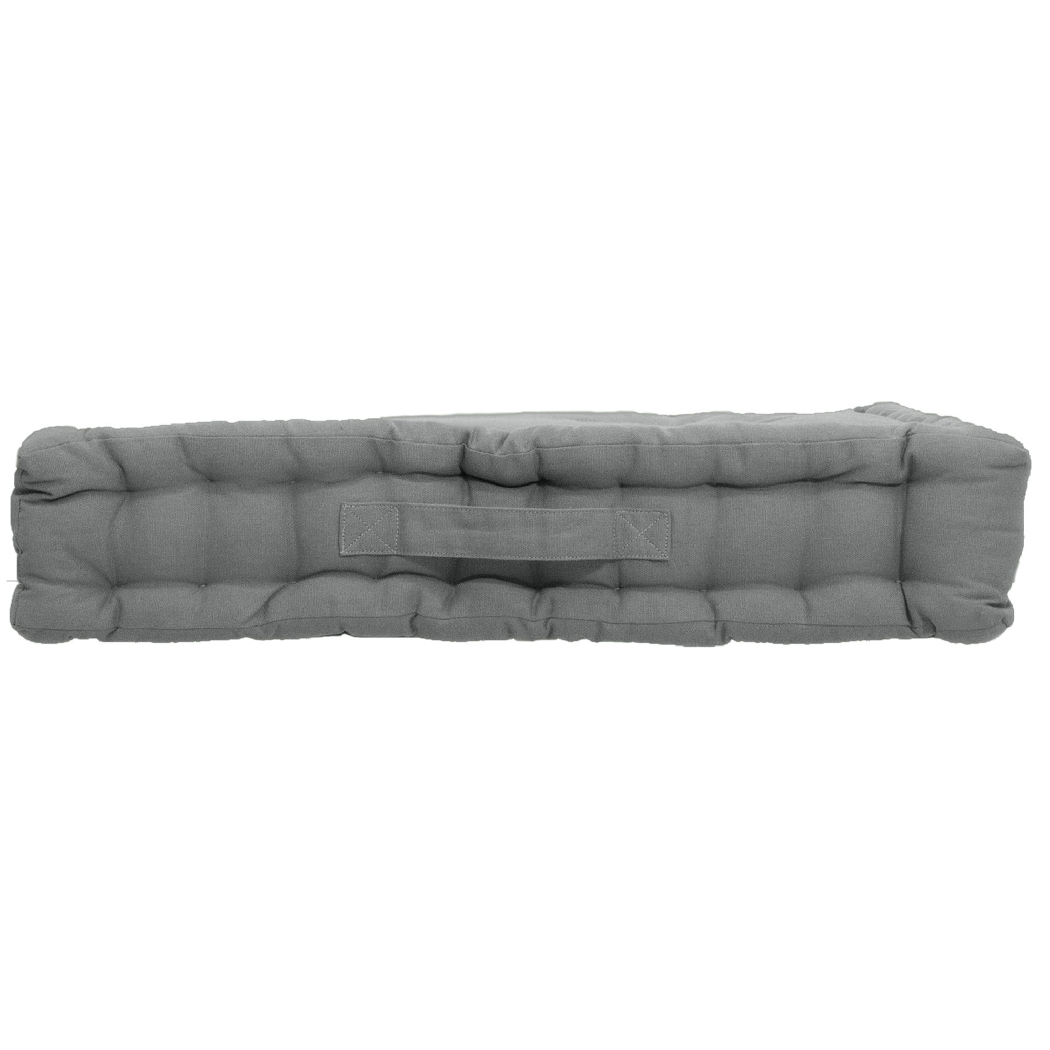 Coussin de sol uni en pur coton - Gris clair