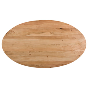 Table ovale 8 personnes en bois d'acacia et pieds en métal 200 cm - Matara