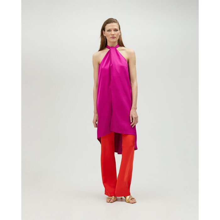 Top Fluttuante con Collo Halter