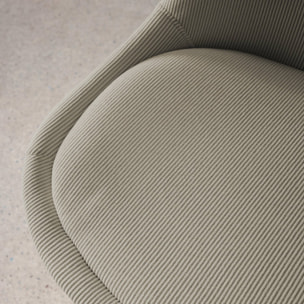 Lot de 4 chaises scandinaves revêtement velours côtelé gris clair. pieds bois de hêtre - Nils