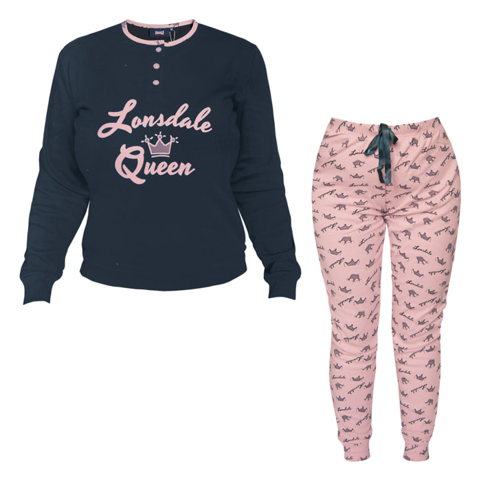 Pigiama Sleepwear Donna LONSDALE Caldo Cotone Interlock