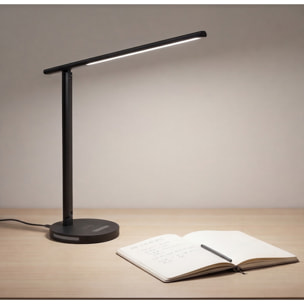 BLUCO KODA Flexo Led Regulable con Control Táctil. Lámpara de Escritorio con Cargador Inalámbrico para Móviles Negro 15W